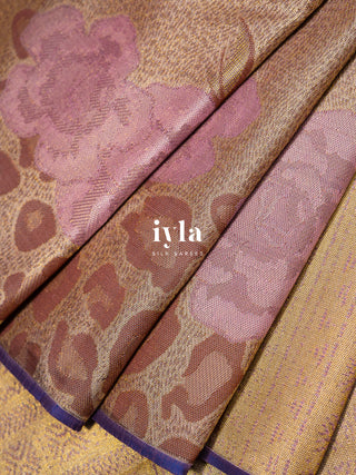 The Petunia Blooms Kanjeevaram Dipped in Gold