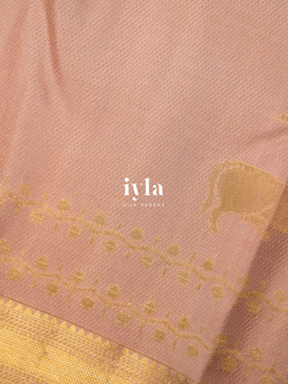 The Pichwai Painting Inspired Holy cows Kanjeevaram in Blush Pink