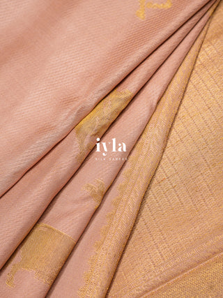 The Pichwai Painting Inspired Holy cows Kanjeevaram in Blush Pink