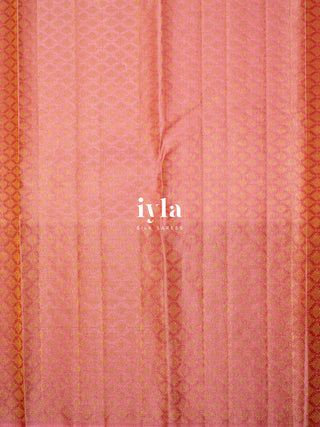 The Pichwai Sacred Cow and Calf Kanjeevaram in Flamingo Pink