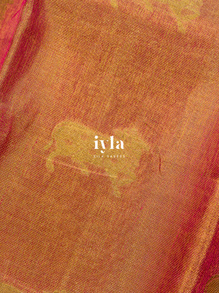 The Pichwai Painting Inspired Holy Cows Kanjeevaram in Persian Red
