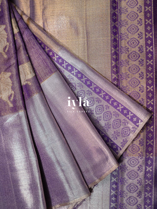 The Sacred Pichwai Weave Kanjeevaram in Frosted Purple