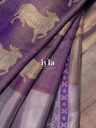 The Sacred Pichwai Weave Kanjeevaram in Frosted Purple