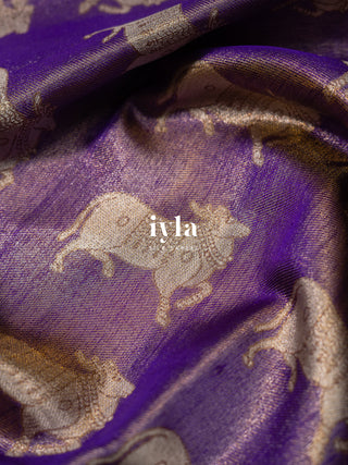 The Sacred Pichwai Weave Kanjeevaram in Frosted Purple