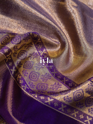 The Sacred Pichwai Weave Kanjeevaram in Frosted Purple