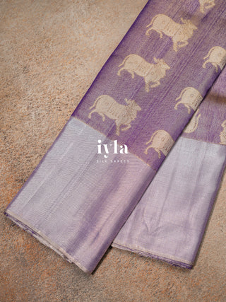 The Sacred Pichwai Weave Kanjeevaram in Frosted Purple