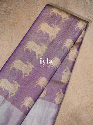 The Sacred Pichwai Weave Kanjeevaram in Frosted Purple