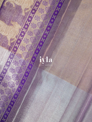 The Sacred Pichwai Weave Kanjeevaram in Frosted Purple