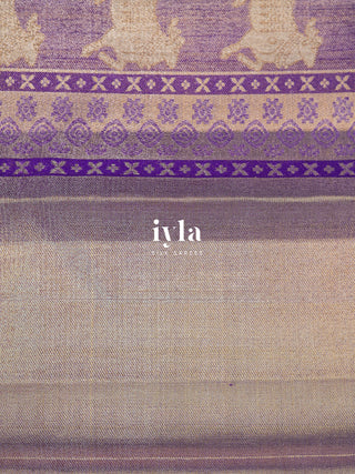 The Sacred Pichwai Weave Kanjeevaram in Frosted Purple