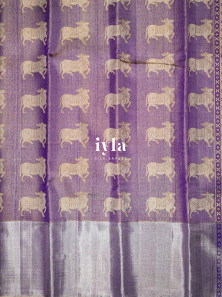 The Sacred Pichwai Weave Kanjeevaram in Frosted Purple