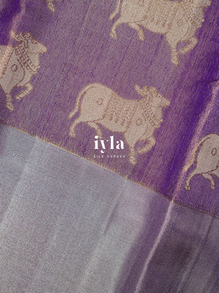 The Sacred Pichwai Weave Kanjeevaram in Frosted Purple