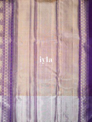 The Sacred Pichwai Weave Kanjeevaram in Frosted Purple