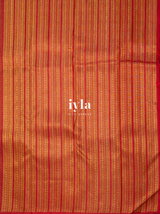 The Pichwai Painting Inspired Holy Cows Kanjeevaram in Carmine Red