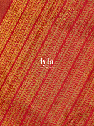 The Pichwai Painting Inspired Holy Cows Kanjeevaram in Carmine Red