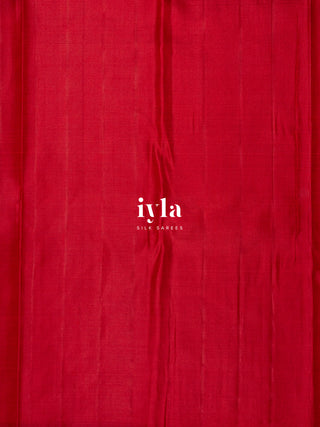 The Pichwai Painting Inspired Holy Cows Kanjeevaram in Carmine Red