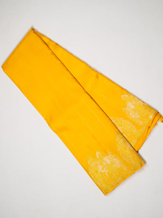 The Winter Pine Forest Kanjeevaram in Amber Yellow