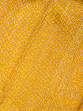 The Winter Pine Forest Kanjeevaram in Amber Yellow