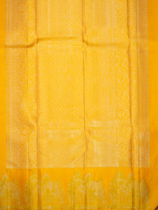 The Winter Pine Forest Kanjeevaram in Amber Yellow