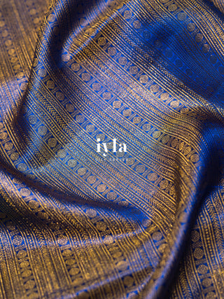The Forest of Stillness Silk Saree in Iyla Blue