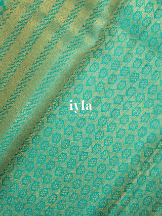 The Forest of Stillness Silk Saree in Iyla Blue