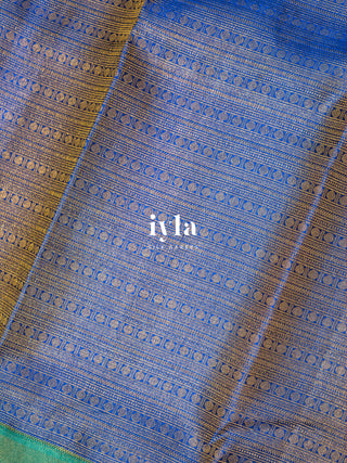 The Forest of Stillness Silk Saree in Iyla Blue