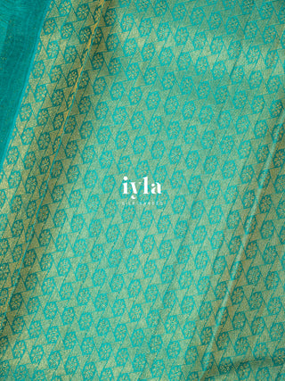 The Forest of Stillness Silk Saree in Iyla Blue