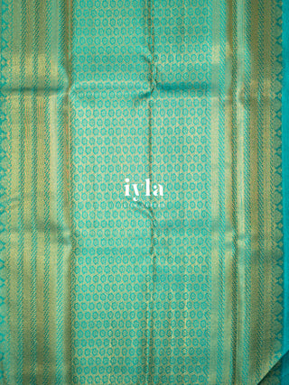 The Forest of Stillness Silk Saree in Iyla Blue