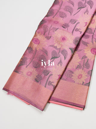 The Pink Carnation Daisy Delight Kanjeevaram