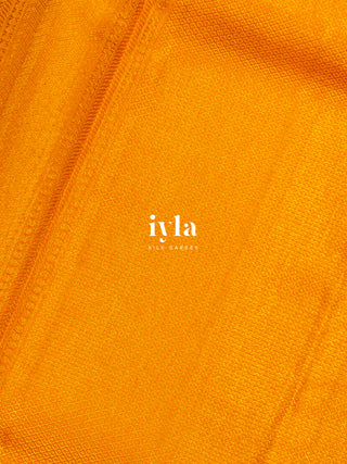 The Tangerine Pixel Petal Kanjeevaram