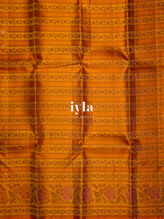 The Tangerine Pixel Petal Kanjeevaram