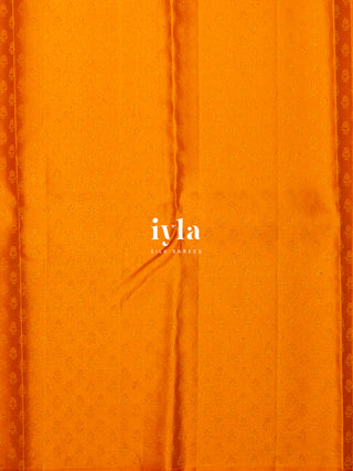 The Tangerine Pixel Petal Kanjeevaram