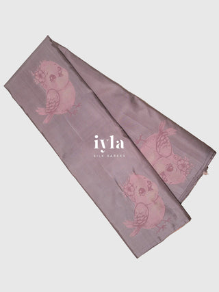 The Pookie’s Day Out Silk Saree in Pewter Grey