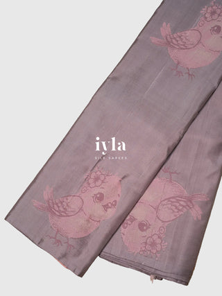 The Pookie’s Day Out Silk Saree in Pewter Grey