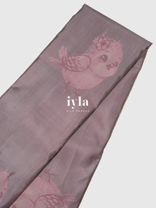 The Pookie’s Day Out Silk Saree in Pewter Grey