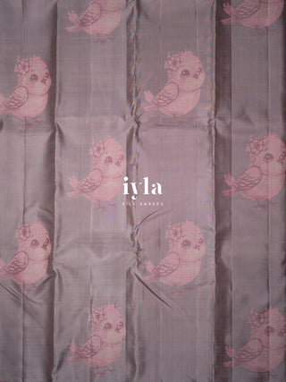The Pookie’s Day Out Silk Saree in Pewter Grey