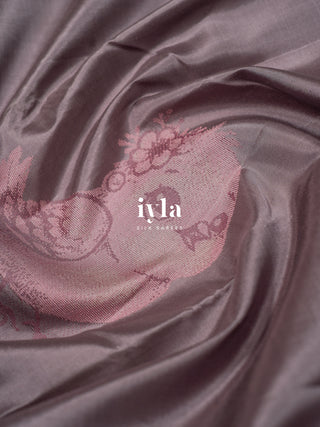 The Pookie’s Day Out Silk Saree in Pewter Grey