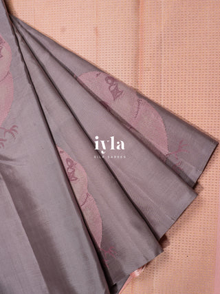 The Pookie’s Day Out Silk Saree in Pewter Grey