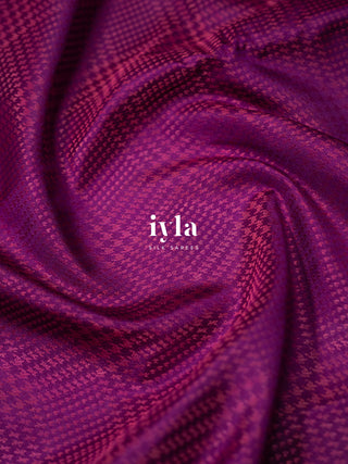 The Prince of Wales Silk Saree in Deep Purple
