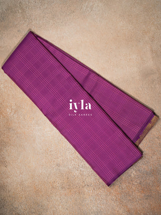 The Prince of Wales Silk Saree in Deep Purple