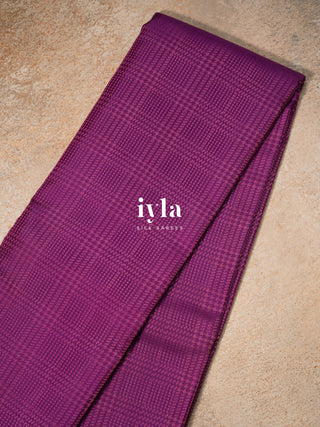 The Prince of Wales Silk Saree in Deep Purple