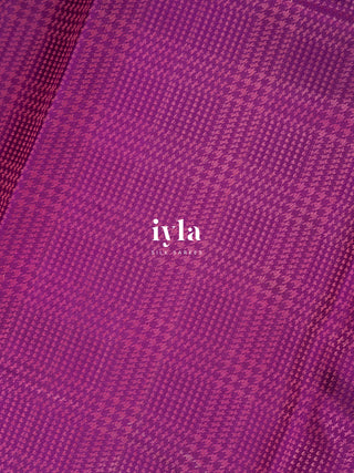 The Prince of Wales Silk Saree in Deep Purple