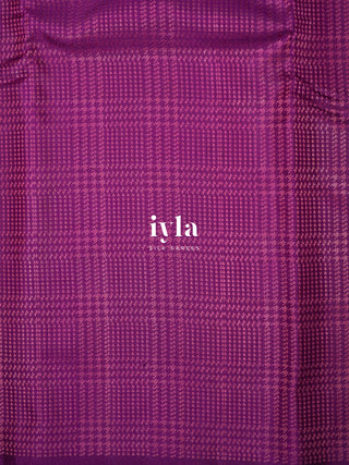The Prince of Wales Silk Saree in Deep Purple