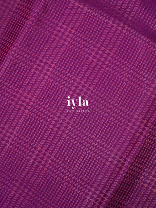 The Prince of Wales Silk Saree in Deep Purple