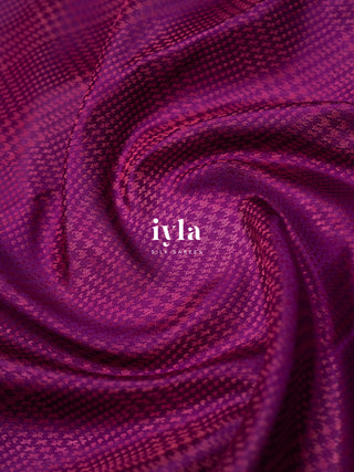 The Prince of Wales Silk Saree in Deep Purple