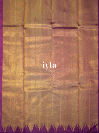 The Prince of Wales Silk Saree in Deep Purple