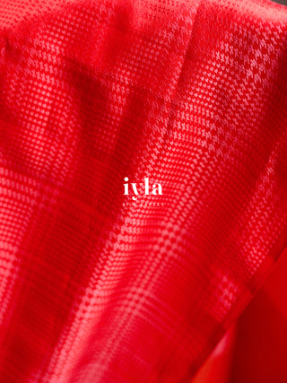 The Prince of Wales Silk Saree in Crimson Red