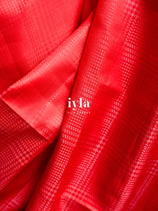 The Prince of Wales Silk Saree in Crimson Red