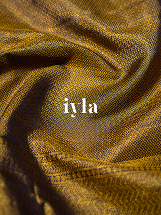 The Pixelated Flower Kanjeevaram in Marigold Orange