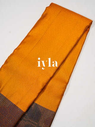 The Pixelated Flower Kanjeevaram in Marigold Orange