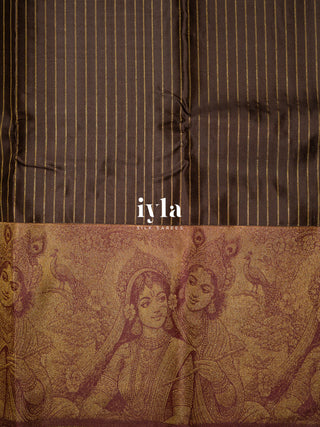 Pre Order | The Vrindhavan Leela Kanjeevaram in Bronze Walnut